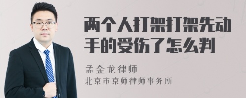 两个人打架打架先动手的受伤了怎么判