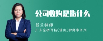 公司收购是指什么