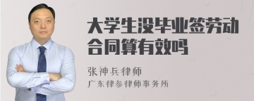 大学生没毕业签劳动合同算有效吗