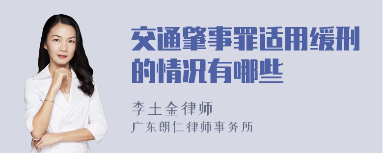 交通肇事罪适用缓刑的情况有哪些