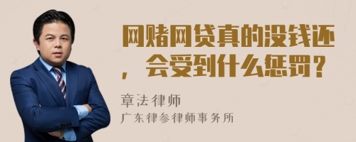 网赌网贷真的没钱还，会受到什么惩罚？