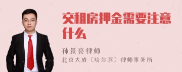 交租房押金需要注意什么