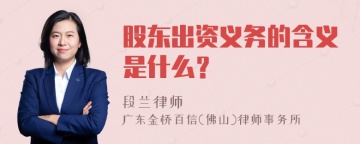 股东出资义务的含义是什么？