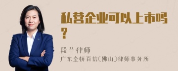 私营企业可以上市吗?