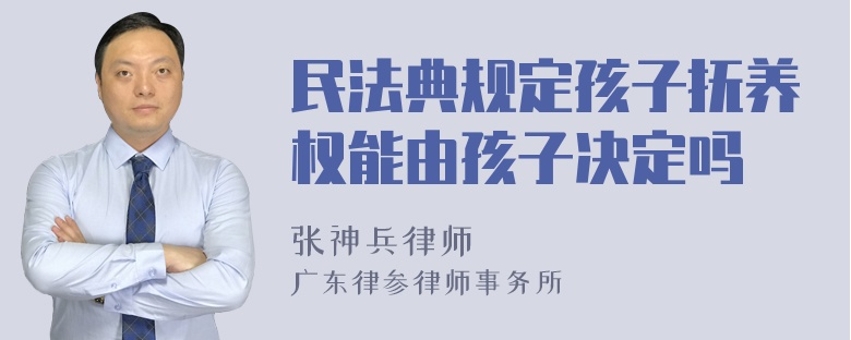 民法典规定孩子抚养权能由孩子决定吗