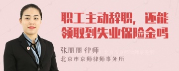 职工主动辞职，还能领取到失业保险金吗