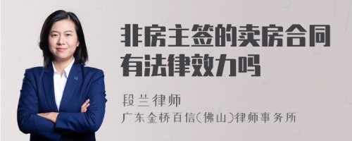 非房主签的卖房合同有法律效力吗