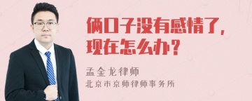 俩口子没有感情了，现在怎么办？