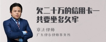 欠二十万的信用卡一共要坐多久牢