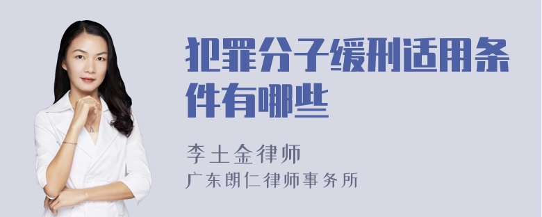 犯罪分子缓刑适用条件有哪些