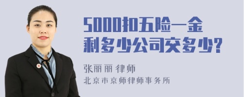 5000扣五险一金剩多少公司交多少?