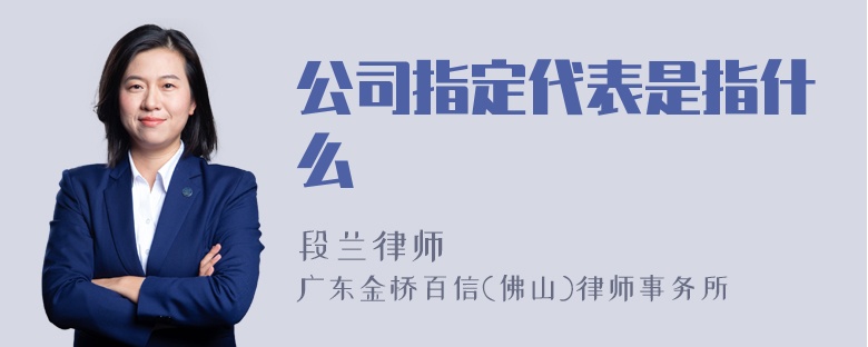 公司指定代表是指什么