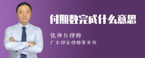 付期数完成什么意思