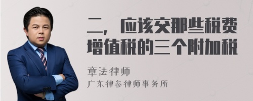 二，应该交那些税费增值税的三个附加税