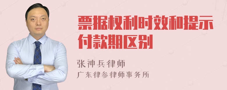 票据权利时效和提示付款期区别