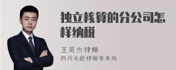 独立核算的分公司怎样纳税