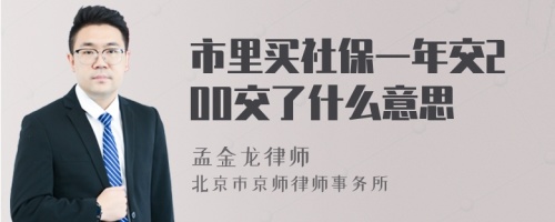 市里买社保一年交200交了什么意思