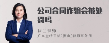 公司合同诈骗会被处罚吗