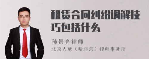 租赁合同纠纷调解技巧包括什么