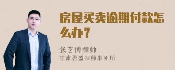 房屋买卖逾期付款怎么办？