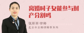 离婚时子女能参与财产分割吗