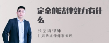 定金的法律效力有什么