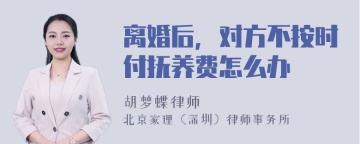 离婚后，对方不按时付抚养费怎么办