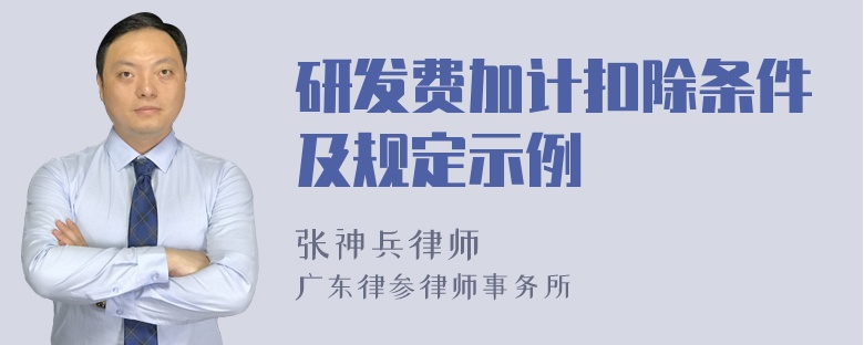 研发费加计扣除条件及规定示例