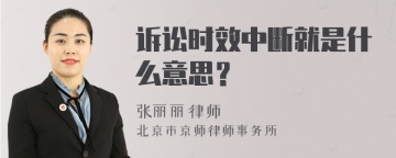 诉讼时效中断就是什么意思？