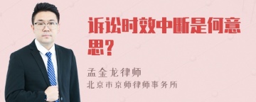 诉讼时效中断是何意思?