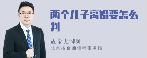 两个儿子离婚要怎么判