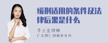 缓刑适用的条件及法律后果是什么