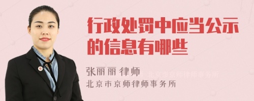 行政处罚中应当公示的信息有哪些