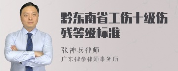 黔东南省工伤十级伤残等级标准