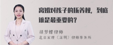 离婚对孩子的抚养权，到底谁是最重要的？