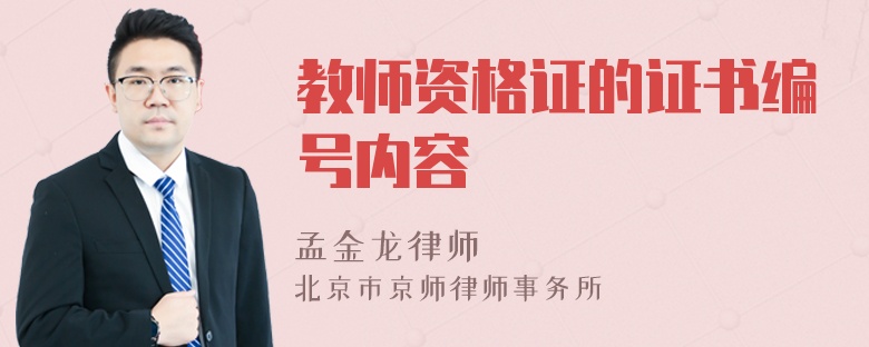 教师资格证的证书编号内容