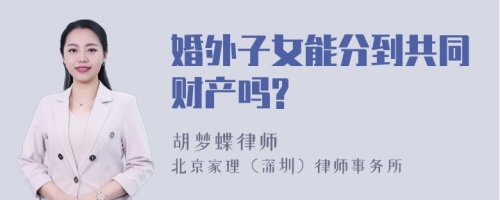 婚外子女能分到共同财产吗?