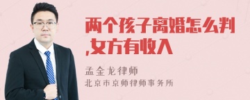 两个孩子离婚怎么判,女方有收入