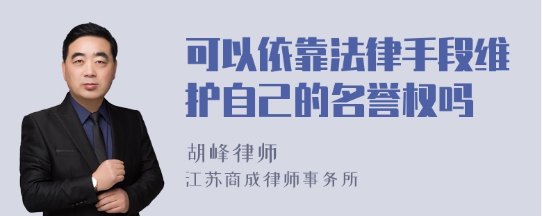 可以依靠法律手段维护自己的名誉权吗