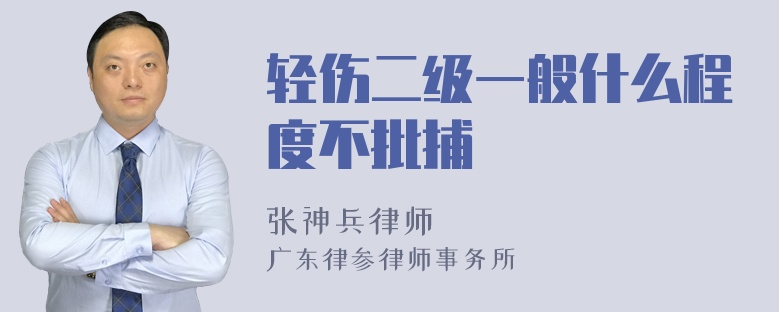 轻伤二级一般什么程度不批捕