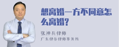 想离婚一方不同意怎么离婚?