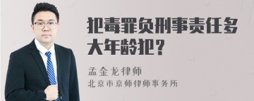 犯毒罪负刑事责任多大年龄犯？