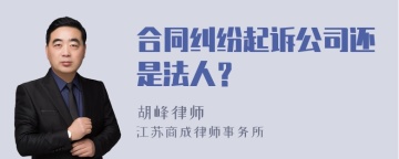 合同纠纷起诉公司还是法人？