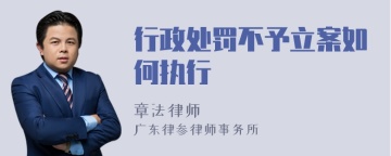 行政处罚不予立案如何执行