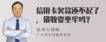 信用卡欠款还不起了，催收要坐牢吗？