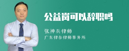 公益岗可以辞职吗