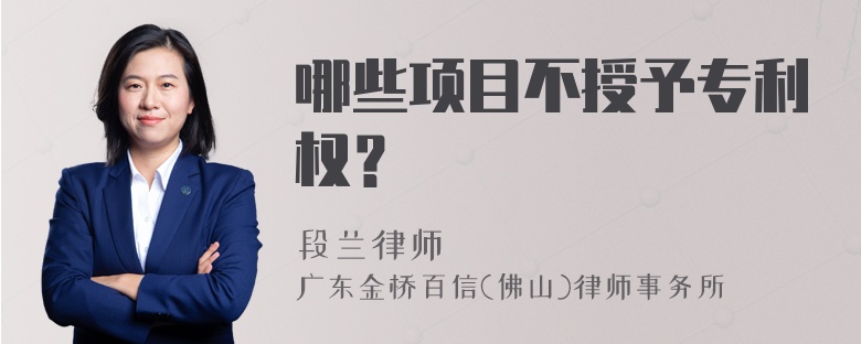 哪些项目不授予专利权？