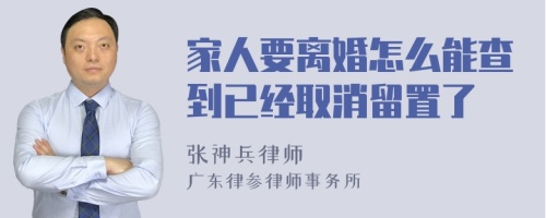 家人要离婚怎么能查到已经取消留置了