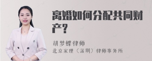 离婚如何分配共同财产?