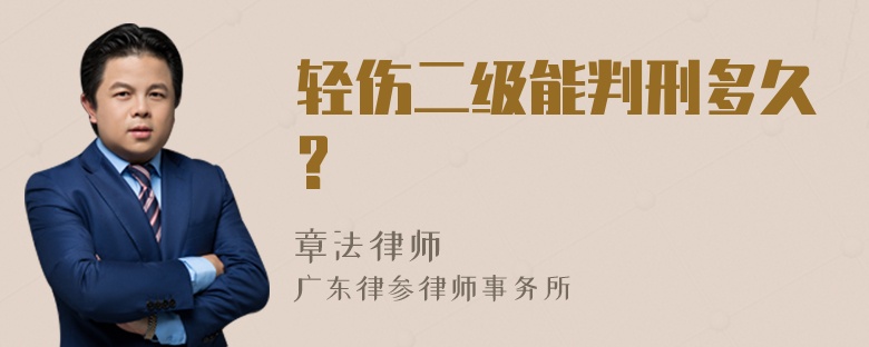 轻伤二级能判刑多久?